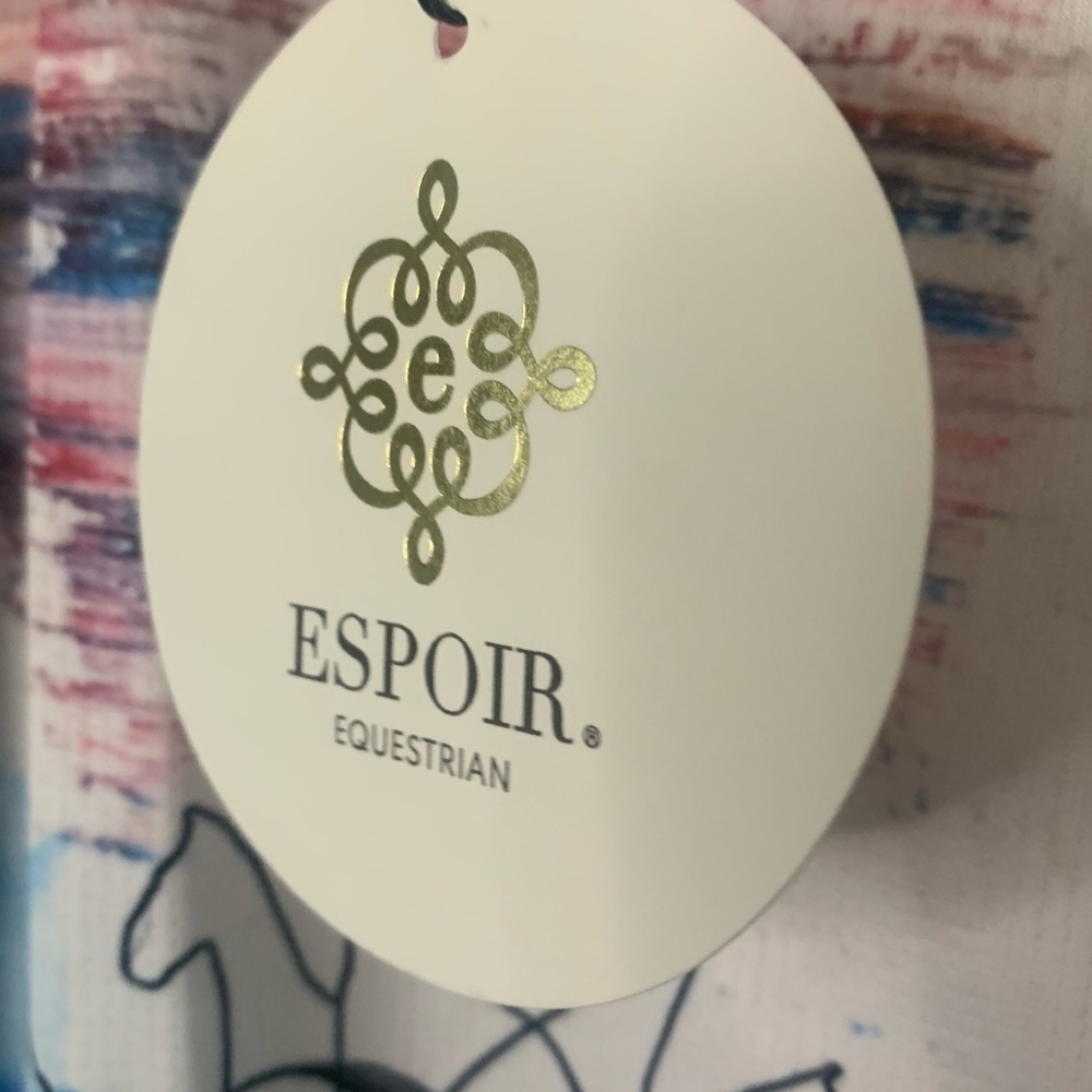 NEW Espoir Equestrian XS Watercolor Ladies’ Button Front Artsy Art to Wear Top - Picture 8 of 8